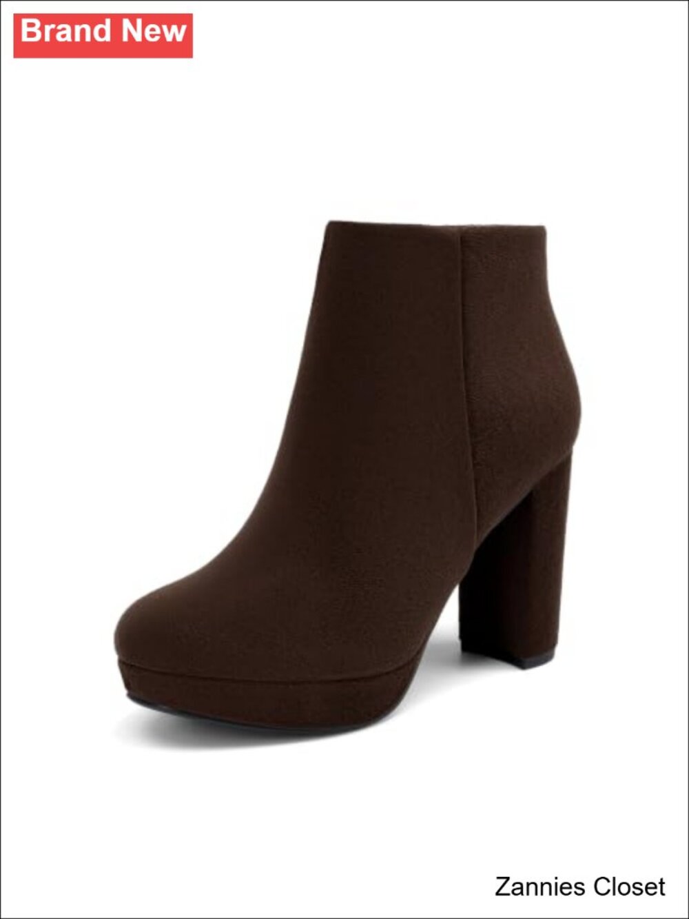 ✨ DREAM PAIRS Women's Stomp Faux Suede Platform Ankle Boots Block Heel